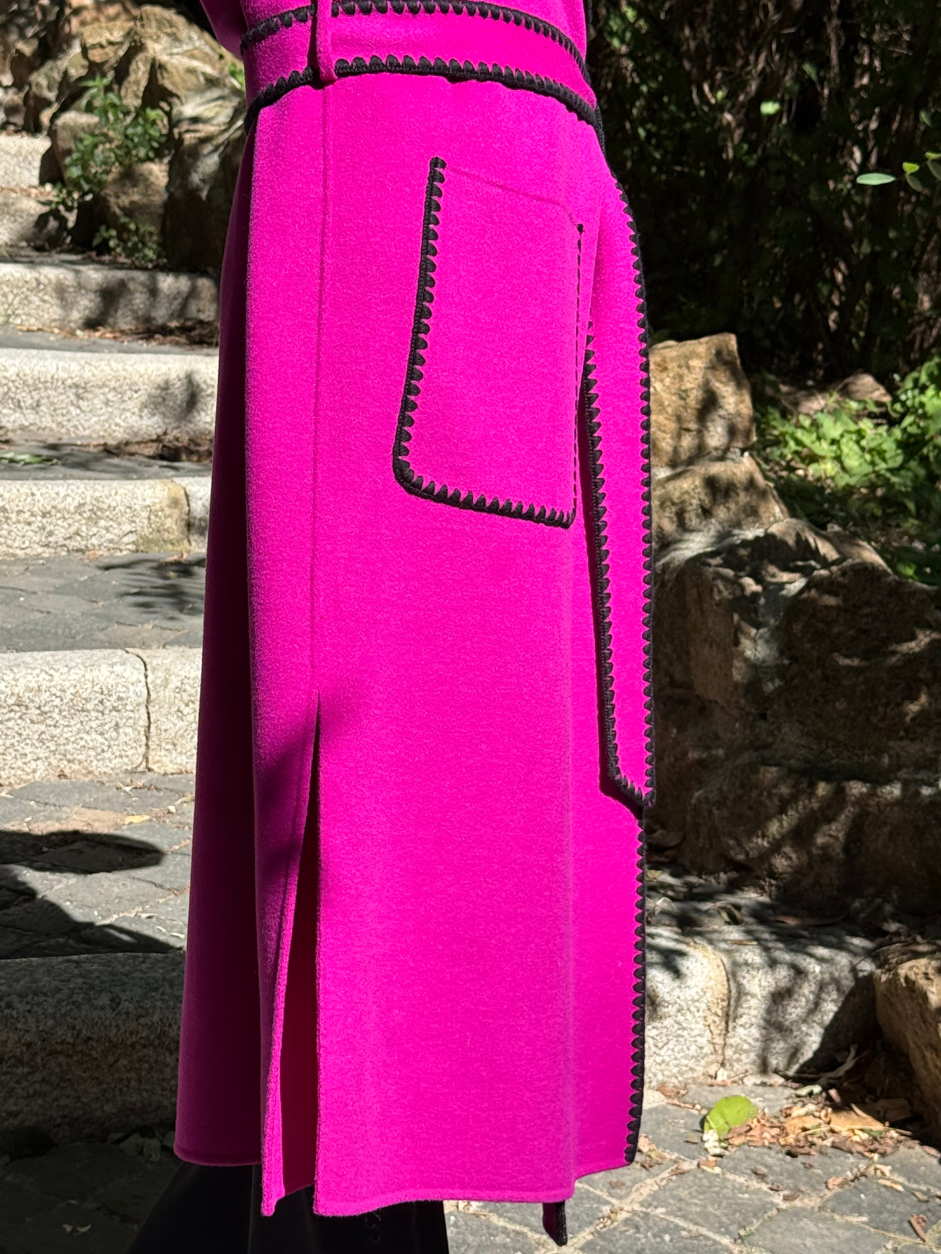 Tailored fuchsia wool coat limited edition