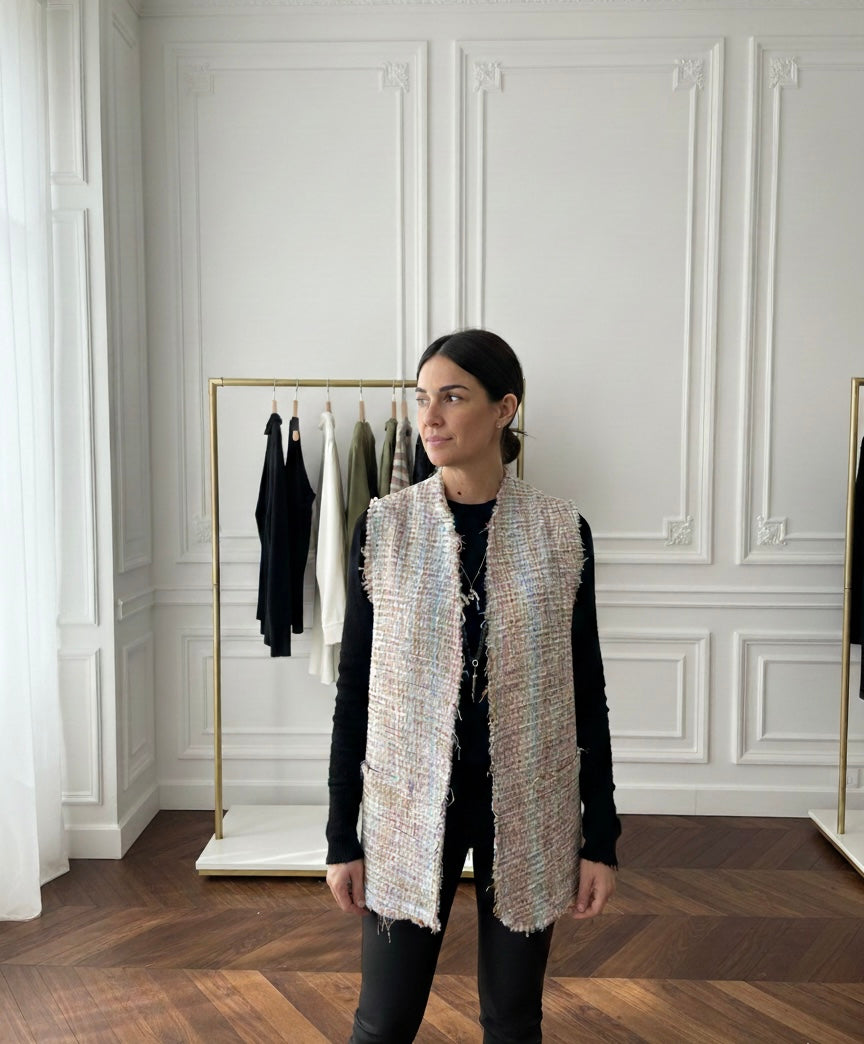 Textured waistcoat tweed
