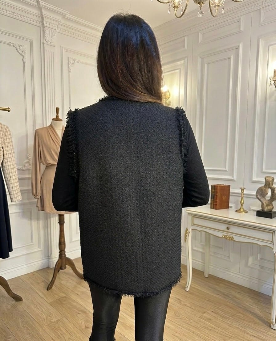 Black waistcoat tweed