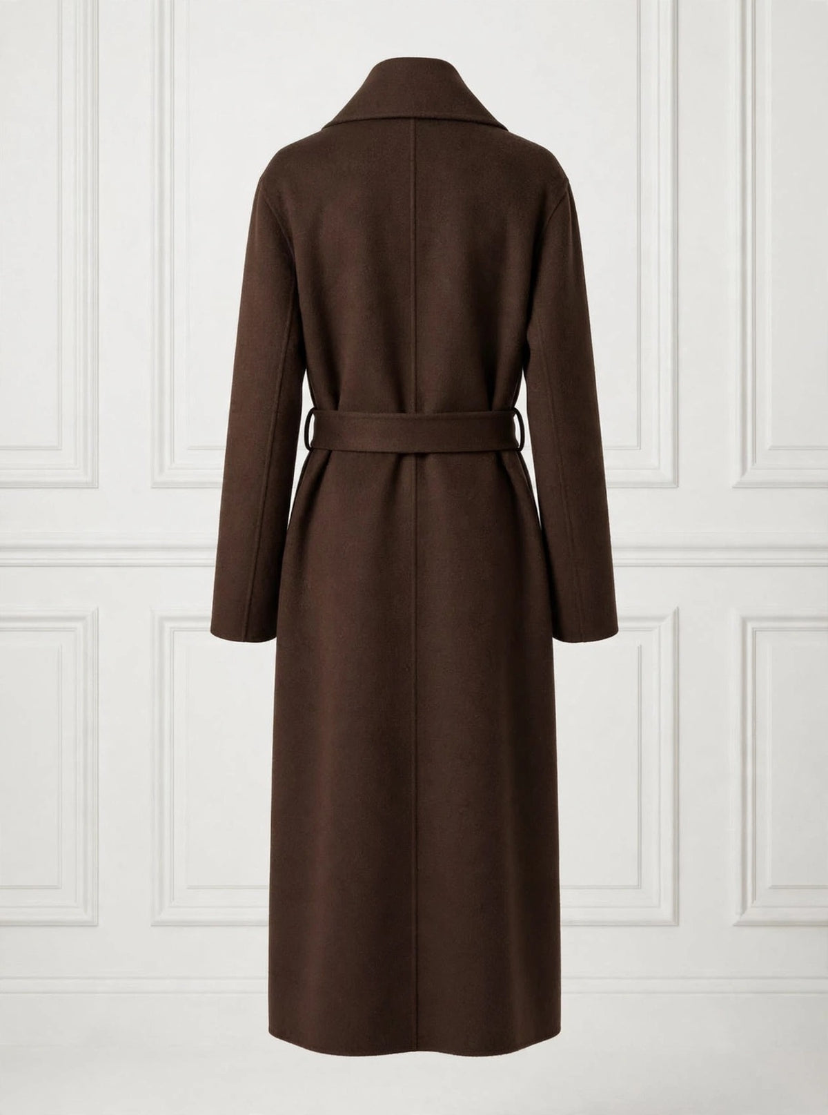 Brown wrap coat with belt