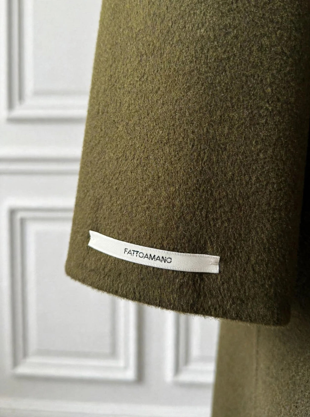 Olive green wrap coat with belt