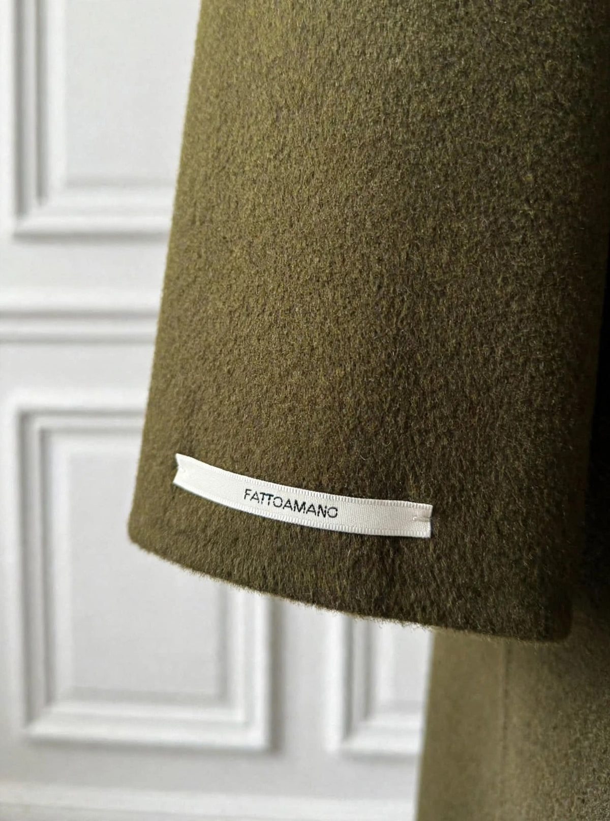 Olive green wrap coat with belt