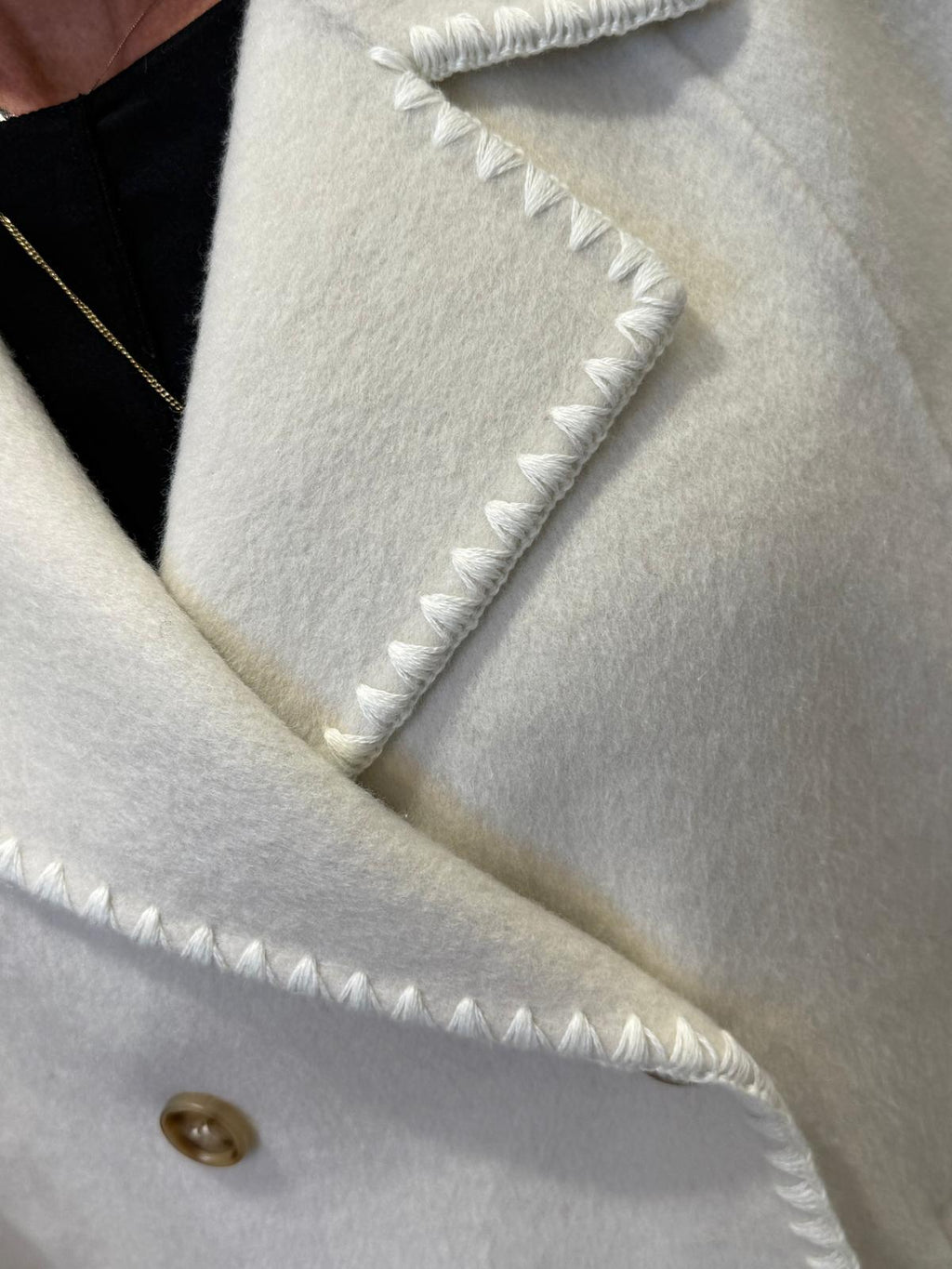 Double-Breasted Wool Jacket with Geometric Embroidery on the Back limited edition