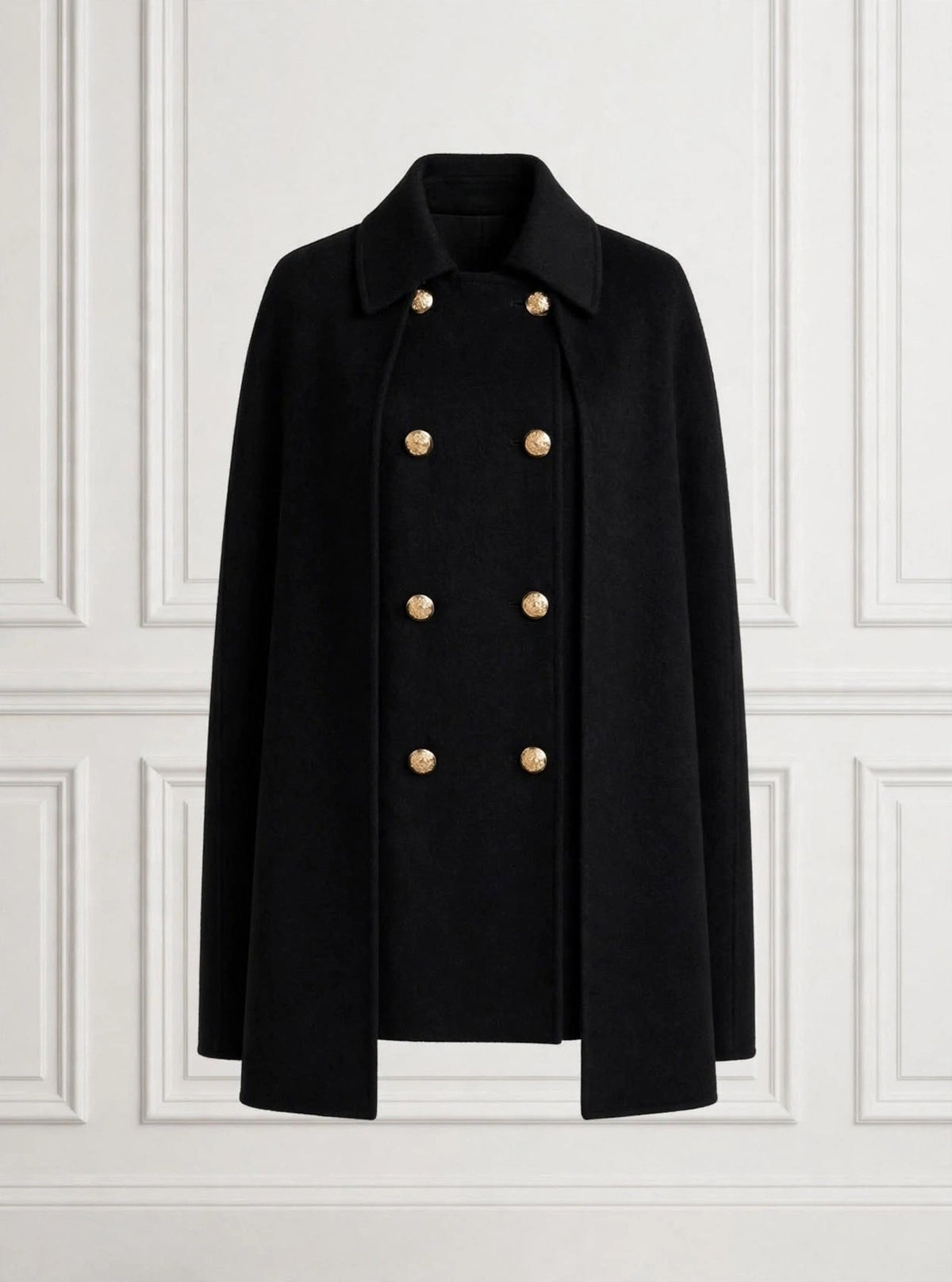 Black Cape with Removable Capelet