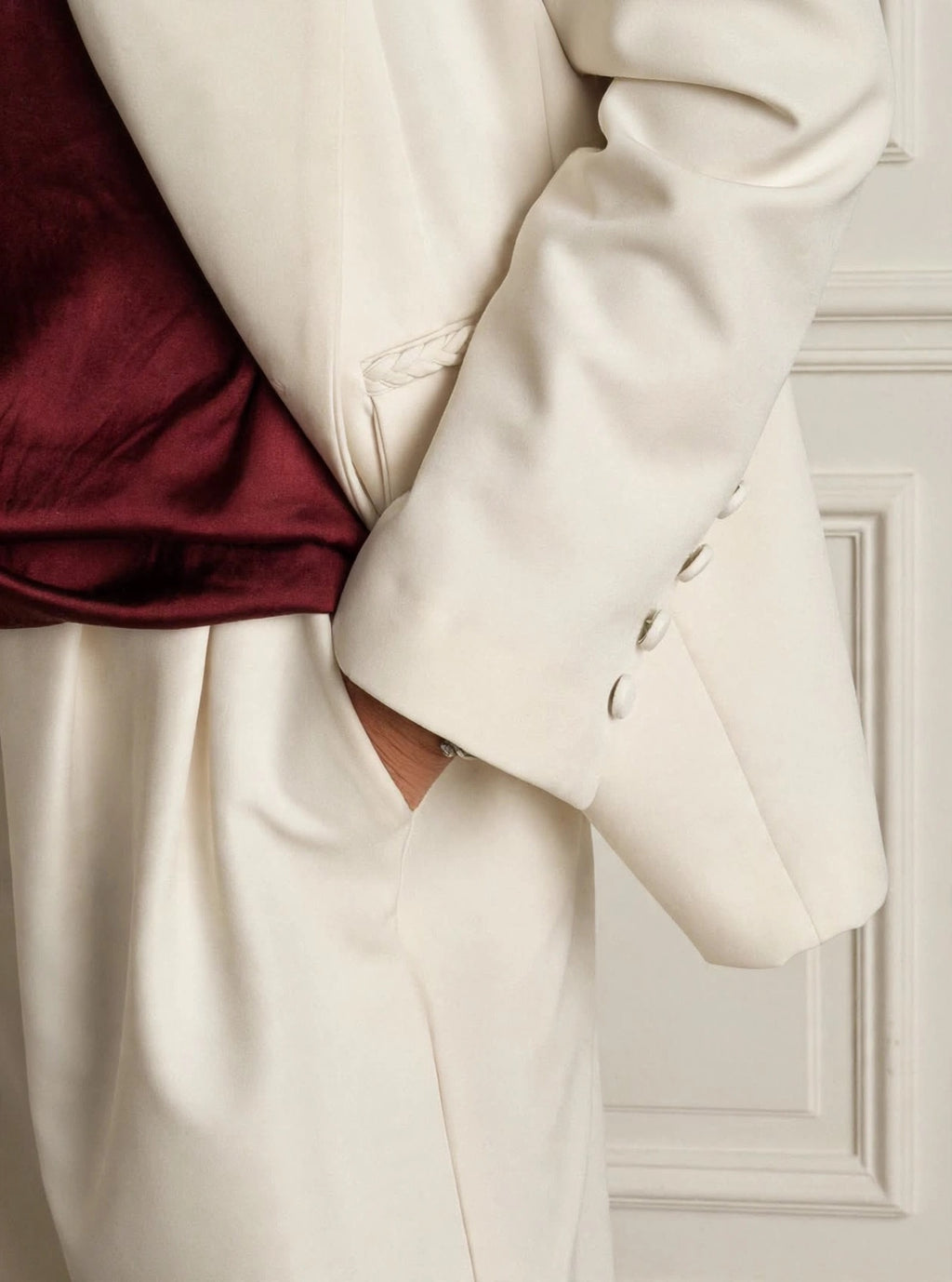 White blazer with brands