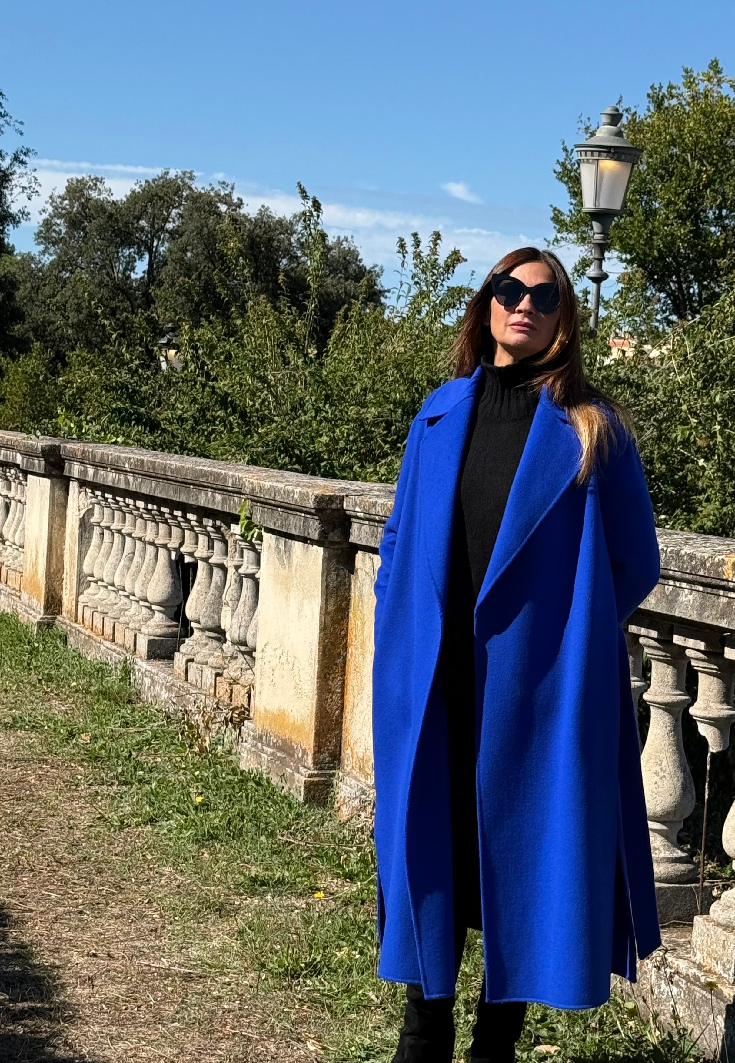 China blue wool coat limited edition