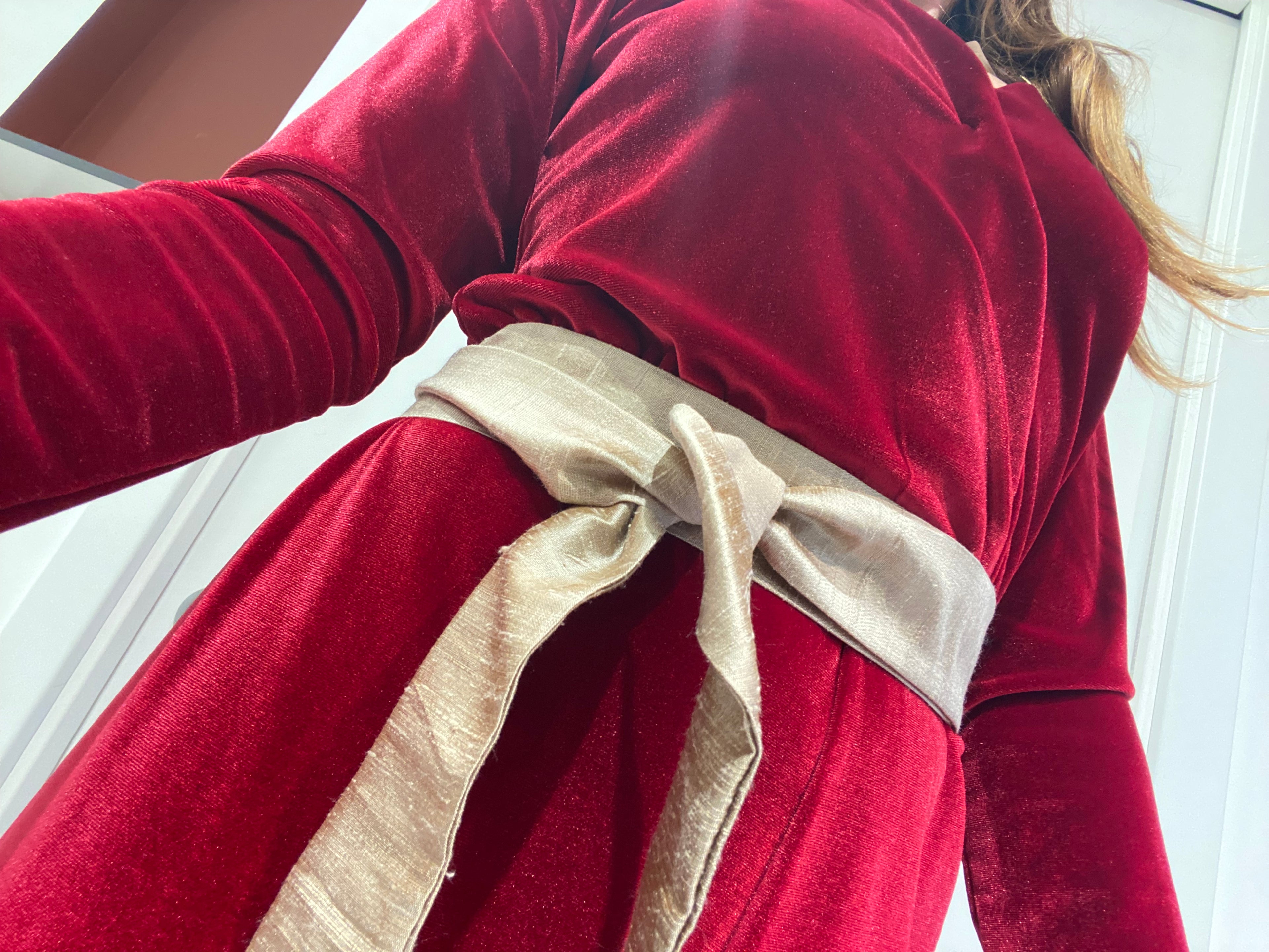 AMBRA red velvet Jumpsuit