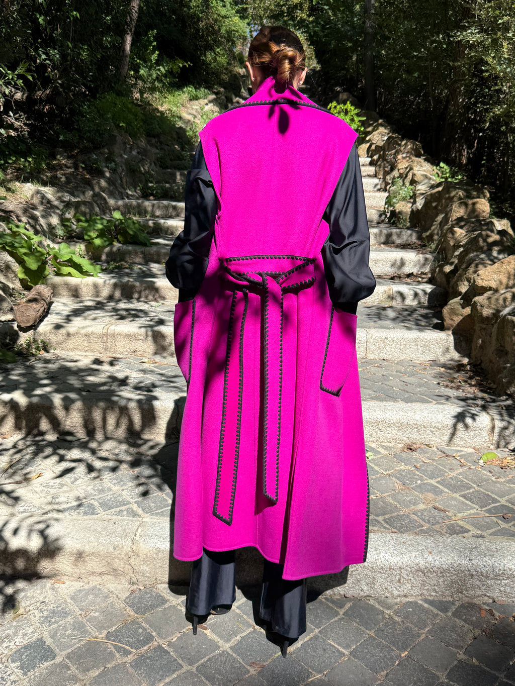 Tailored fuchsia wool coat limited edition