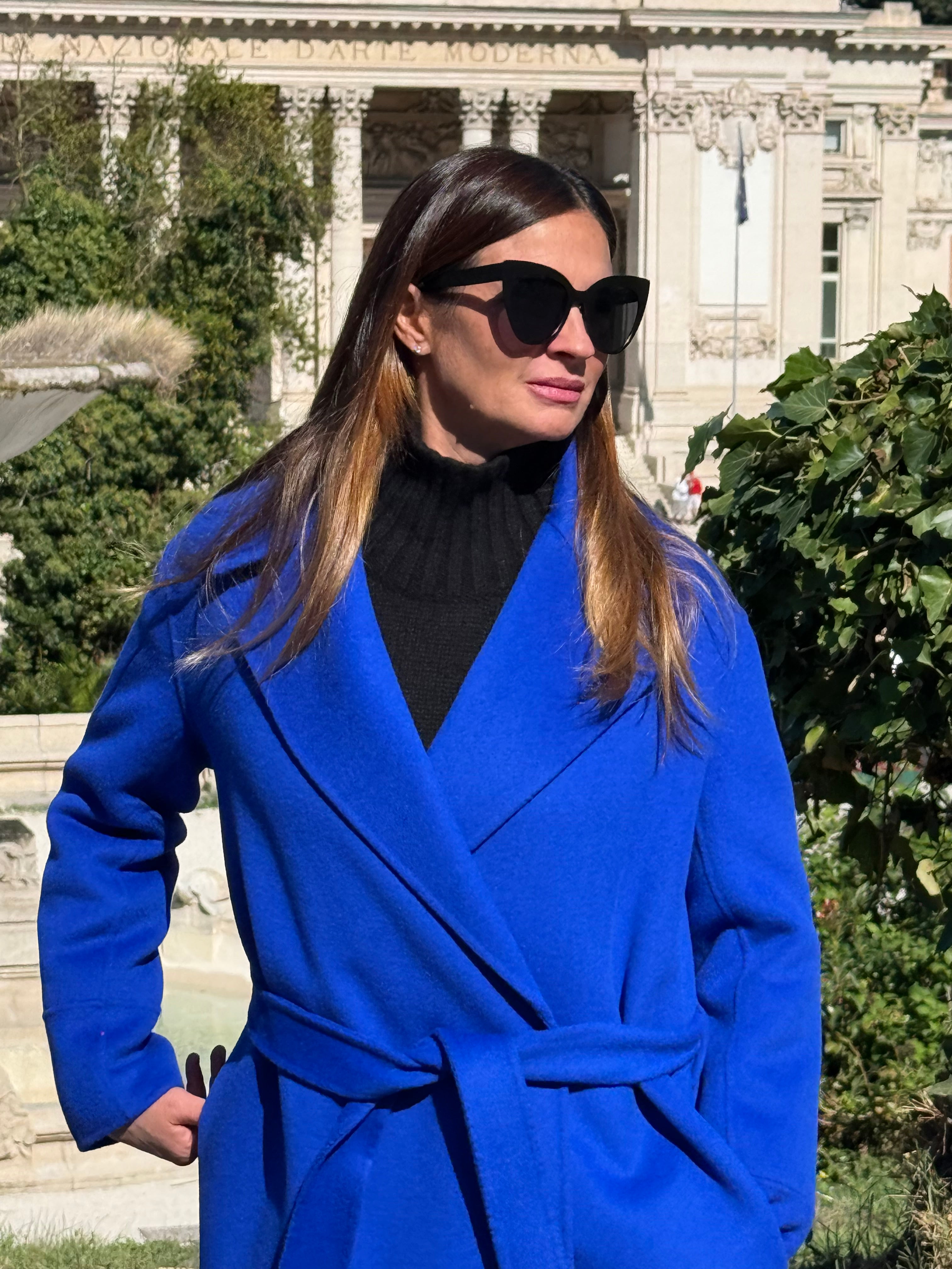 China blue wool coat limited edition