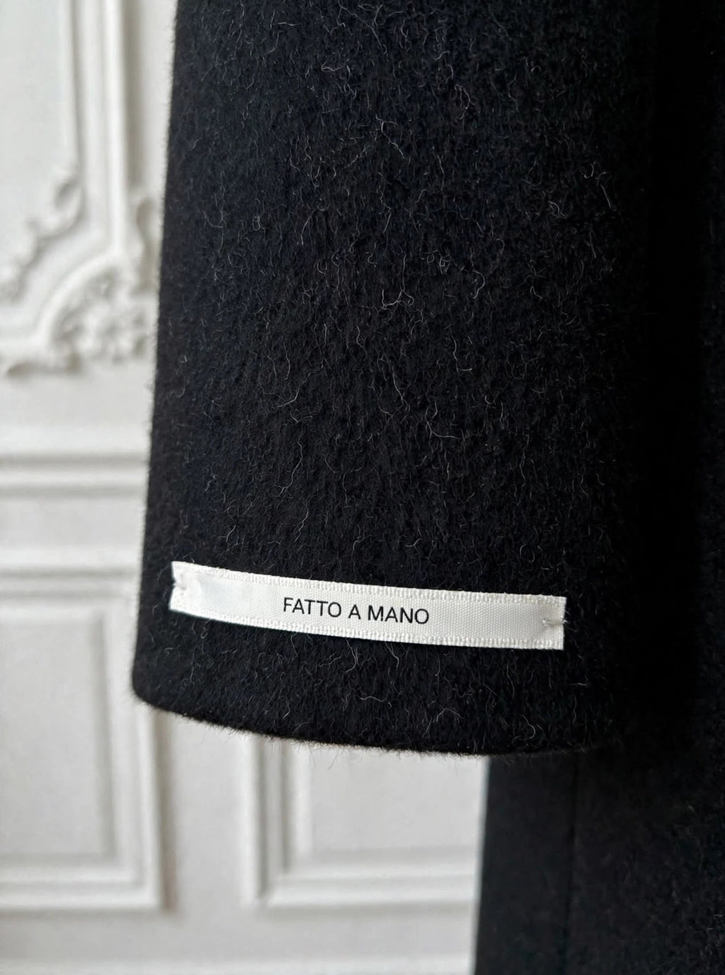 Black wrap coat with belt