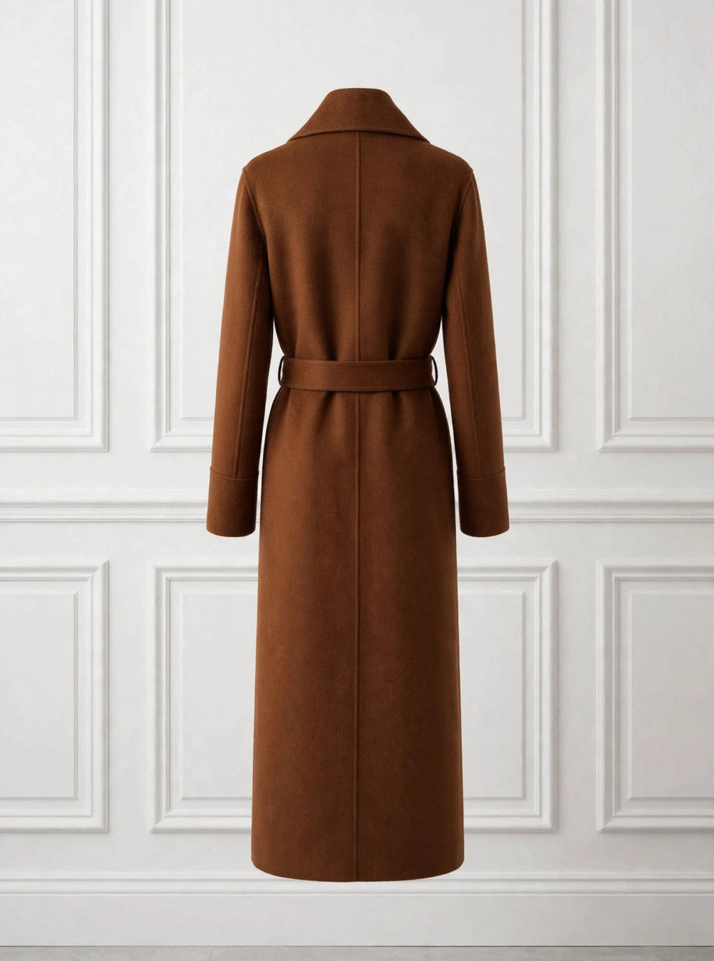 Rust wrap coat with belt