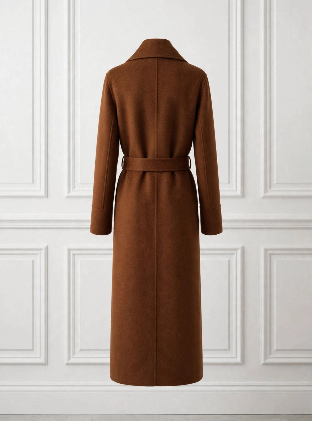 Rust wrap coat with belt