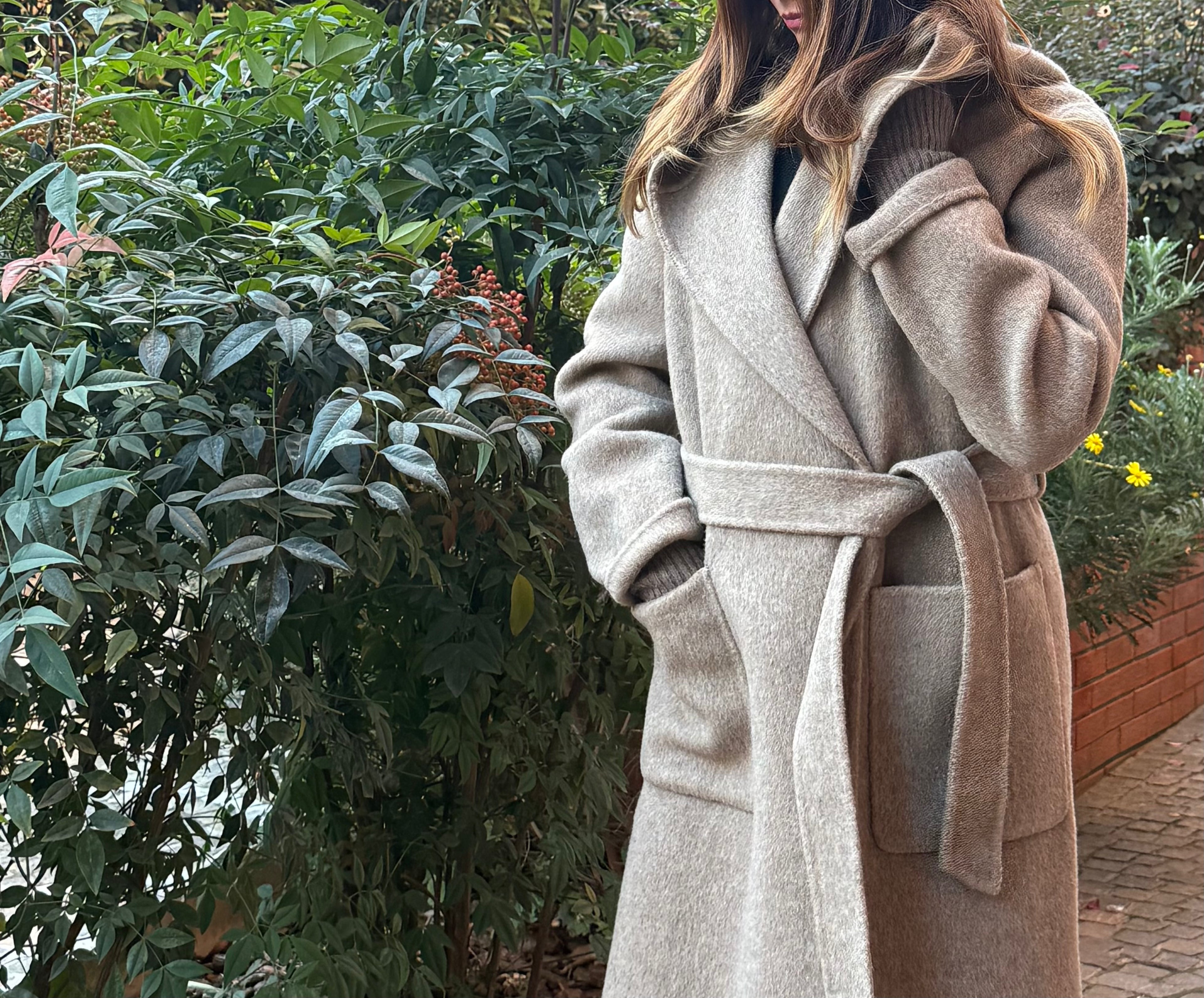 Camel hooded wool coat limited edition