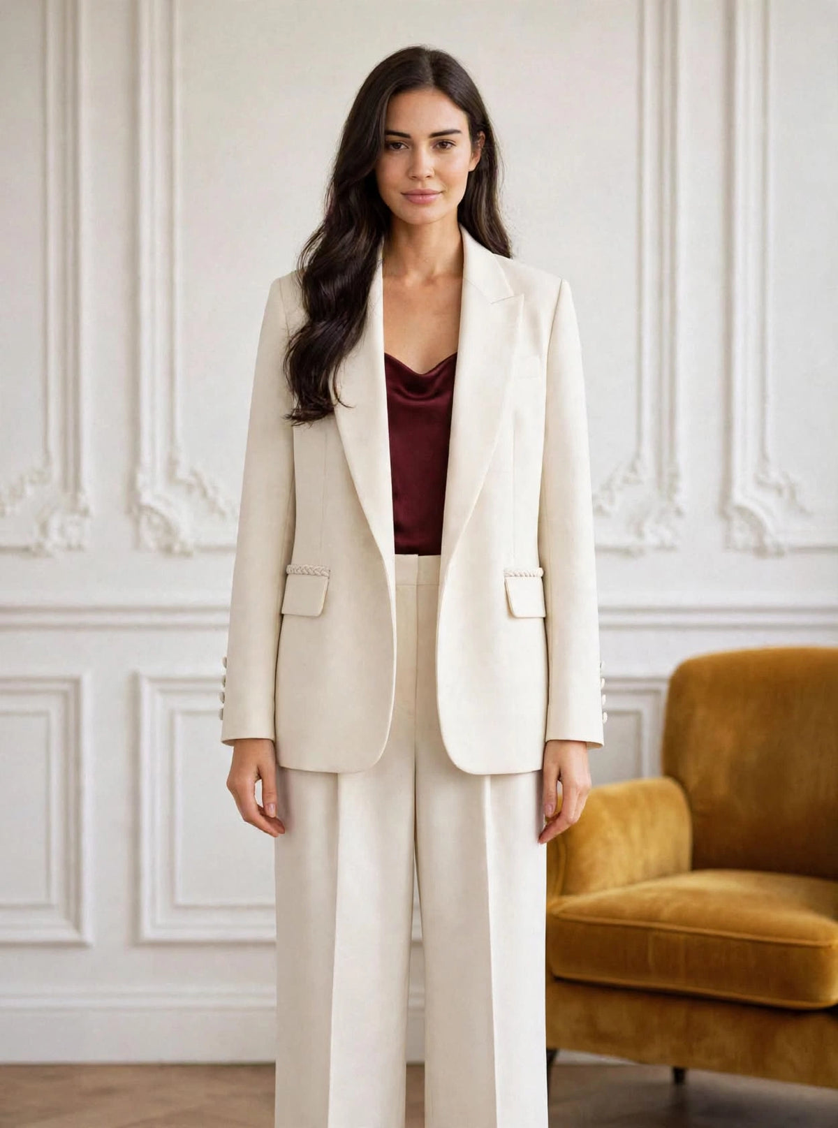 White blazer with brands