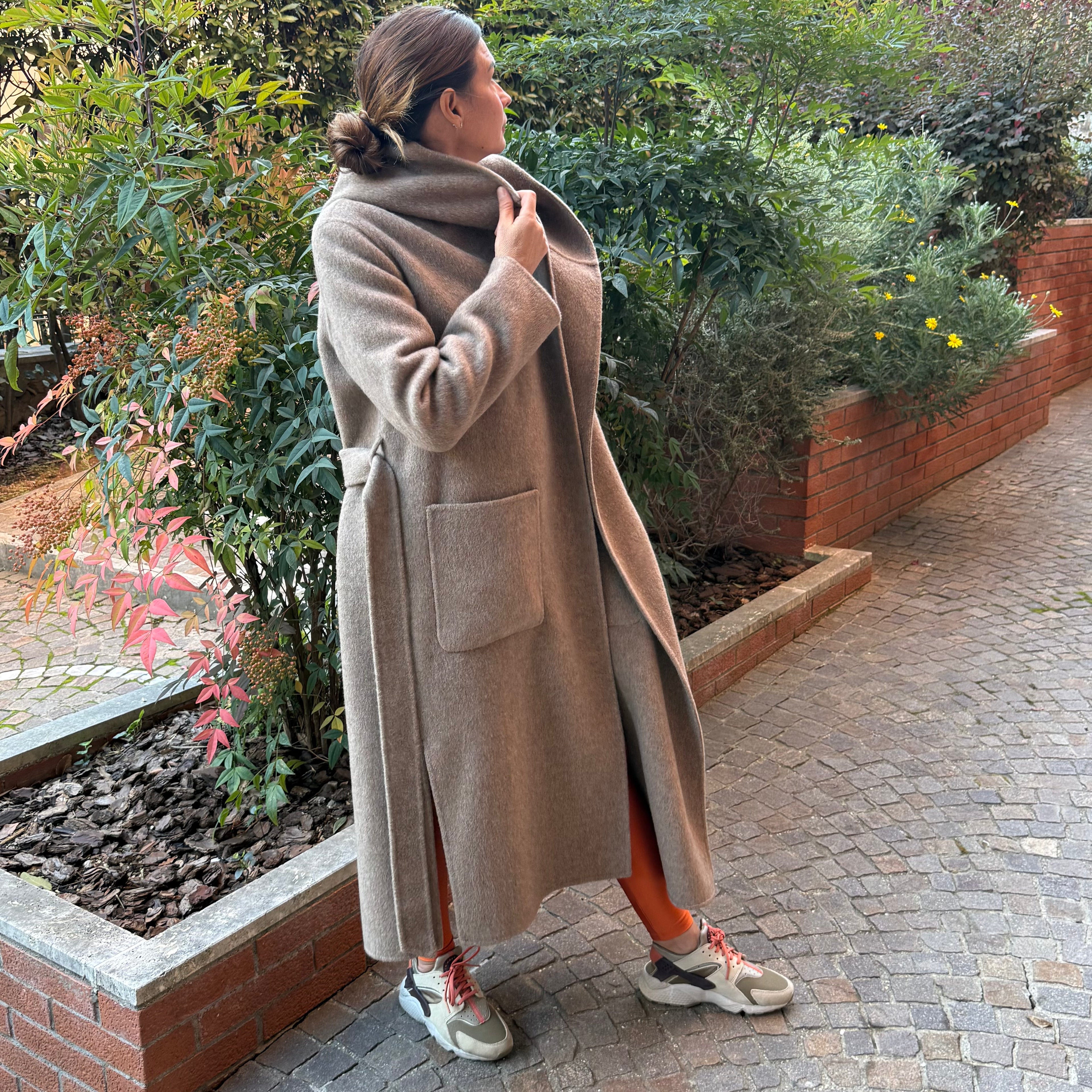 Camel hooded wool coat limited edition